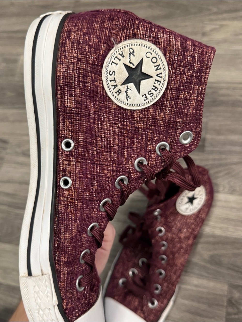Converse Chuck Taylor All Star Sparkle Knit high top sneakers women’s sz 9.5 - Picture 14 of 15